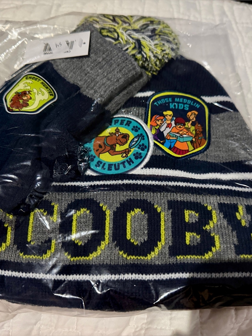 Kids Scooby Doo One Size Fits Most Hat & Glove Set - Black/Gray
